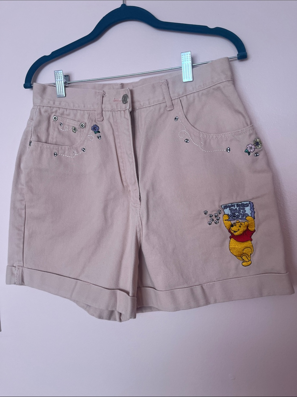 Disney Pink Winnie the Pooh Embroidered Women's Jean Shorts